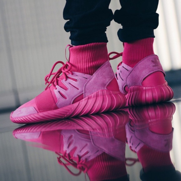 Adidas Tubular Doom EQT Pink Sneakers S74795 Men Size 10 Trainers Like New - Picture 1 of 17